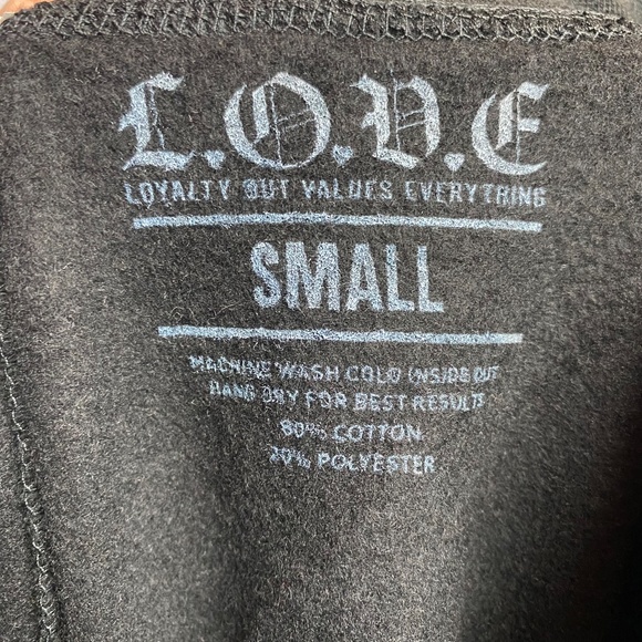 L.O.V.E. “Loyalty Out Values Everything” Black & Yellow Graphic Shorts | Size Sm - Picture 3 of 3